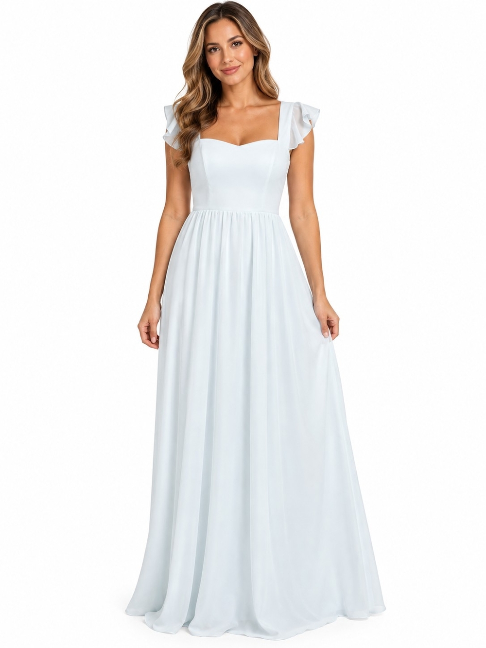 Show Me Your MuMu White Flutter-Sleeve Maxi Dress